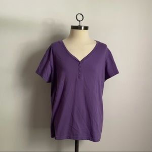 Y2K | Purple White Stag V-Neck Shirt